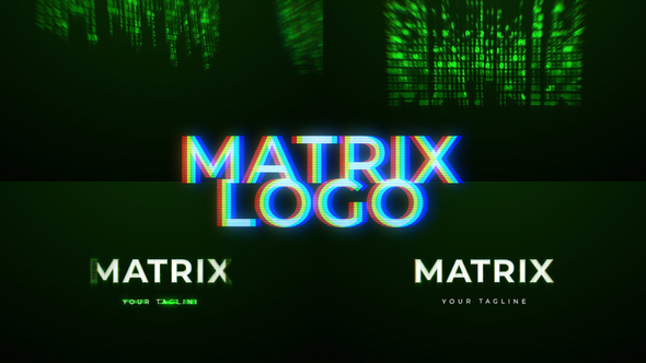 Matrix Logo Reveal | MOGRT Premiere Pro template preview