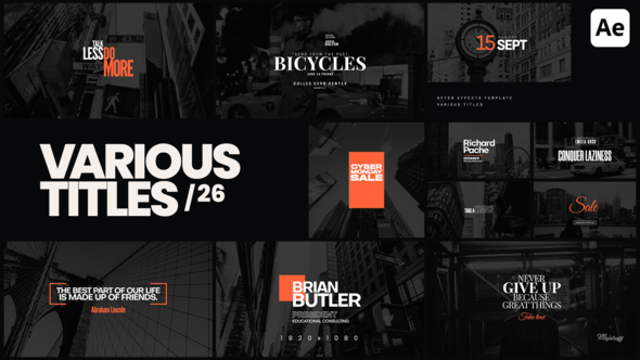 Videohive Various Titles 26 Titles template preview