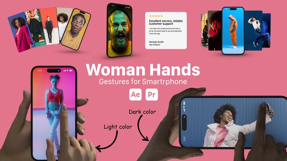 Videohive Woman Hand Gestures for Smartphones Product Promo template preview