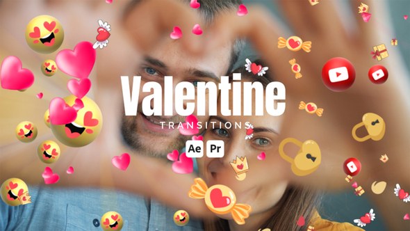 Videohive Valentine Transitions Elements template preview