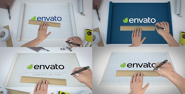 Videohive Blueprint Scroll Logo Reveal Bundle Logo Stings template preview
