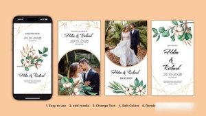 Videohive Watercolor Floral Wedding Instagram Stories Openers template preview