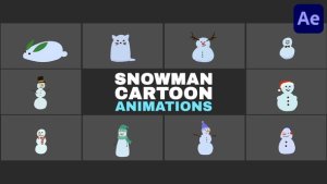 Videohive Snowman Cartoon Animations for After Effects Elements template preview
