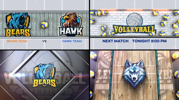 Videohive Volleyball Bumper 3 (4-Bumpers) Logo Stings template preview