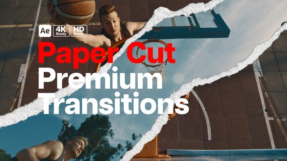 Videohive Premium Transitions Paper Cut Elements template preview