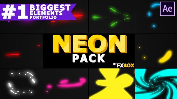 Neon Shape Elements | After Effects Video Displays template preview