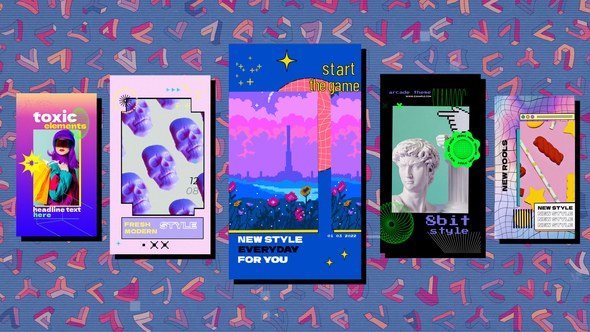 Videohive Arcade 8bit Game Instagram Stories Product Promo template preview