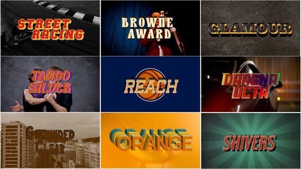 Videohive Universal 3D Text Effects Titles template preview