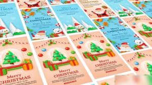Videohive Merry Christmas & happy New Year Instagram Story Video Displays template preview