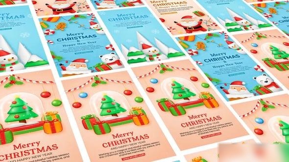 Videohive Merry Christmas & happy New Year Instagram Story Video Displays template preview
