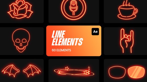 Videohive Line Visual Effects and Motion Shapes Elements template preview
