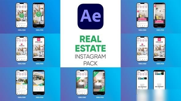 Videohive Real Estate - Instagram Pack For After Effects Openers template preview