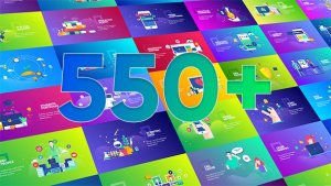 Flat Design Concepts Package Video Displays template preview