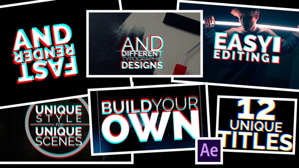 Title Animations Glitch Video Displays template preview