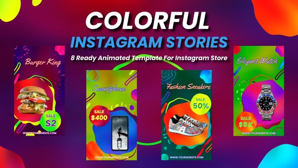 Videohive Colorful Instagram Stories Product Promo template preview