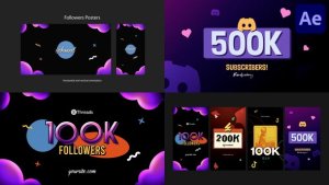 Videohive Followers Posters for After Effects Elements template preview