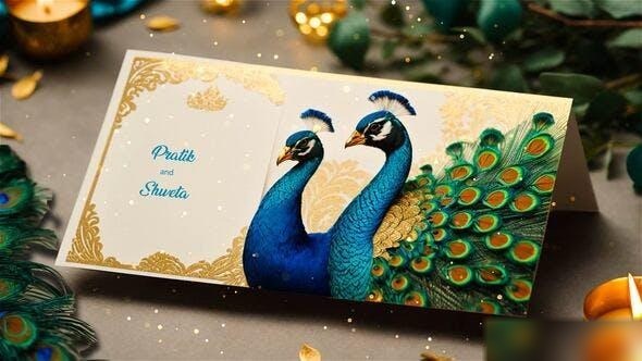 Videohive Peacock Theme Indian Wedding Invitation 3D Design Slideshow Video Displays template preview