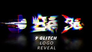 Videohive 9 Glitch Logo Pack | bundle Logo Stings template preview