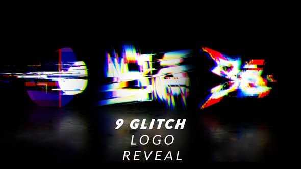 Videohive 9 Glitch Logo Pack | bundle Logo Stings template preview