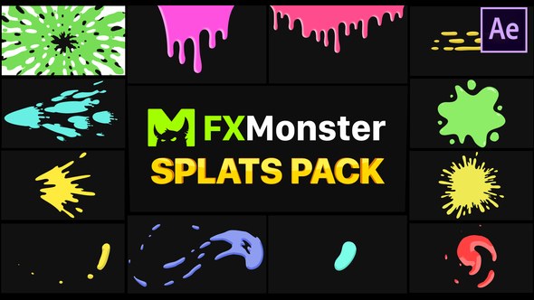 Splats Pack | After Effects Video Displays template preview