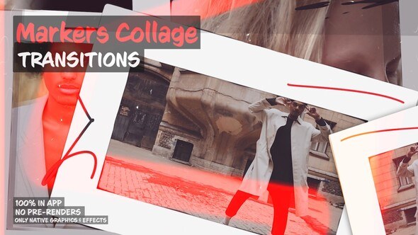 Marker Collage Transitions: Creative Marker-Style Transitions with a Photo Collage Feel Premiere Pro template preview