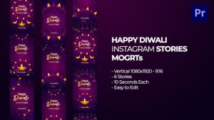 Happy Diwali Instagram Stories MOGRT Premiere Pro template preview