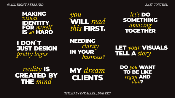 Videohive Modern Titles | AE 59287703 Titles template preview
