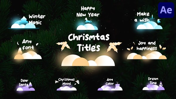 Christmas Titles for After Effects Video Displays template preview