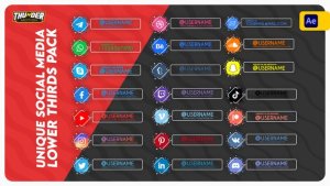 Videohive Unique Social Media Lower Thirds Pack Elements template preview