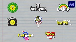 Videohive Funny Stickers for After Effects Titles template preview