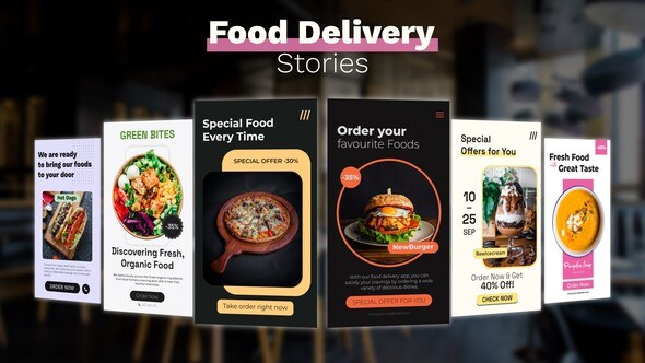 Videohive Food Delivery Stories Product Promo template preview