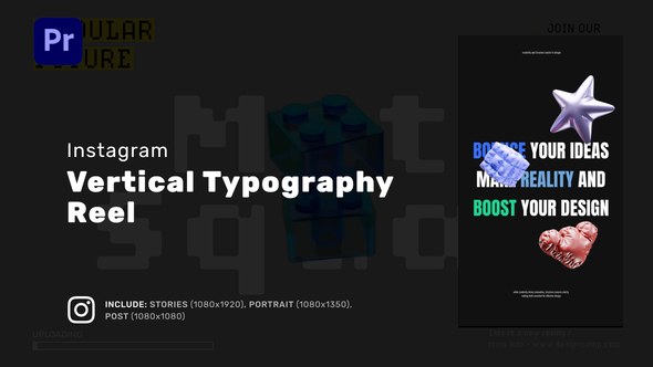 Vertical Typography Reel for Premiere Pro Premiere Pro template preview