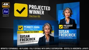 Videohive Projected Winner Election Kit Elements template preview