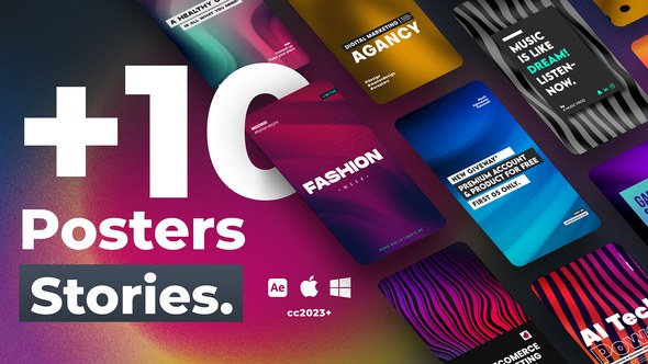 Videohive 10 Posters Instagram Stories Elements template preview
