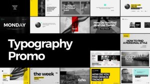 Typography Promo Video Displays template preview