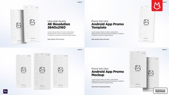 Videohive Android App Promo Mockup | S24 Ultra Matte Product Promo template preview