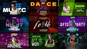 Videohive Dance Party Freeze Frame Elements template preview