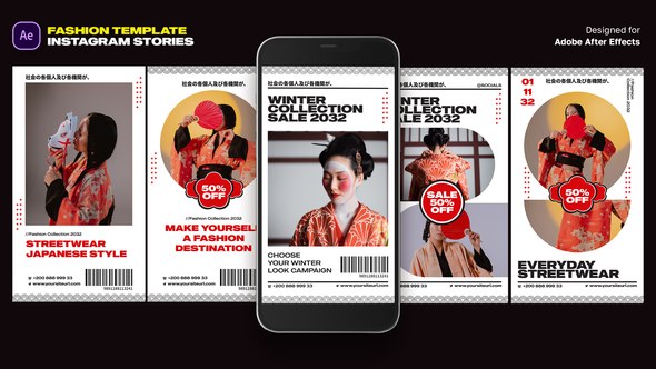 Videohive Japanese Fashion Instagram Stories Product Promo template preview