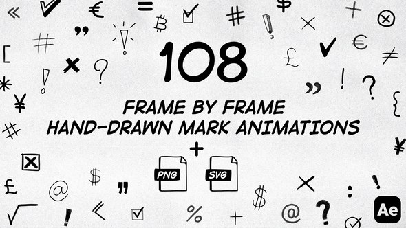 Videohive 108 Frame By Frame Animated Marks Pack Elements template preview