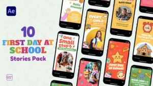 Videohive First Day At School Stories For After Effects Openers template preview