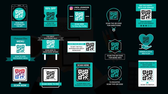 Videohive QR Code Titles Titles template preview