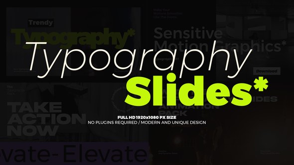 Videohive Typography Slides 43594097 Video Displays template preview
