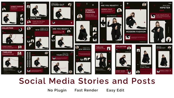 Videohive Social Media Stories and Posts Elements template preview
