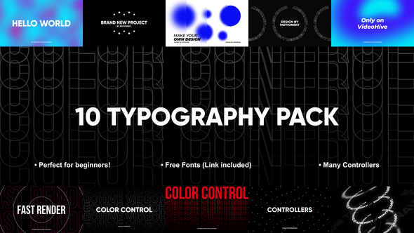 Videohive 10 Awesome Typography Pack | After Effects Titles template preview