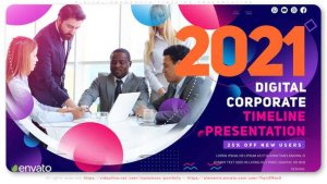 Videohive Digital Corporate Timeline Presentation Video Displays template preview