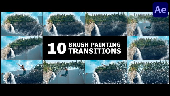 Videohive Brush Painting Transitions for After Effects Elements template preview