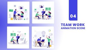 Videohive Process of Team Work Illustration Animation Scene Elements template preview