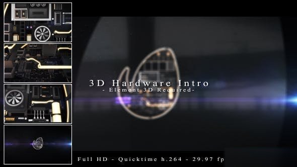 Videohive 3D Hardware Intro Logo Stings template preview