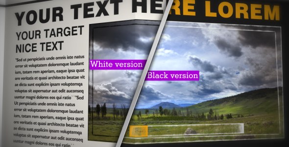 NEWSPAPER Black&White_CS4 Video Displays template preview