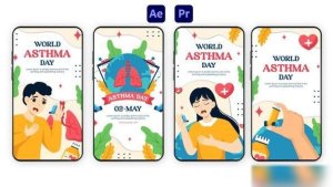 Videohive World Asthma Day Instagram Story Elements template preview